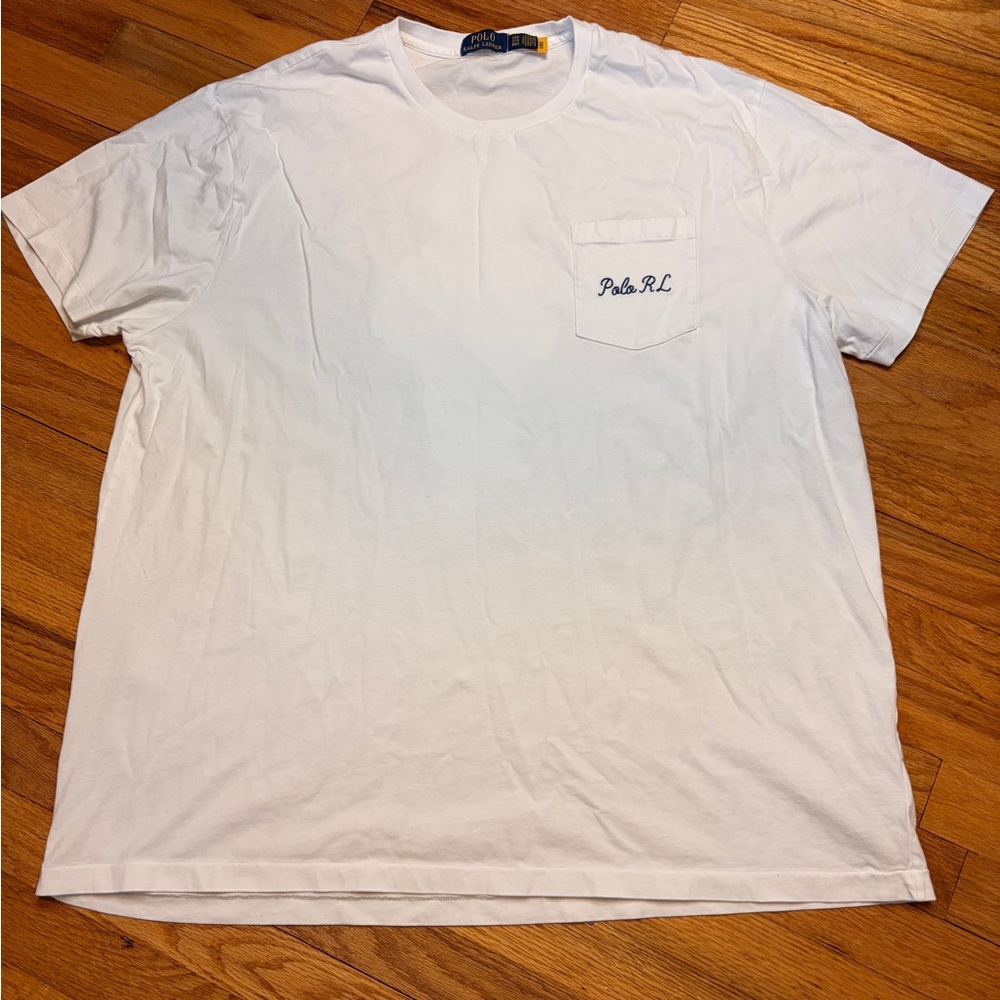 Polo Ralph Lauren Big & Tall White COLLEGE VARSITY BEAR Pocket T Shirt - Picture 11 of 11